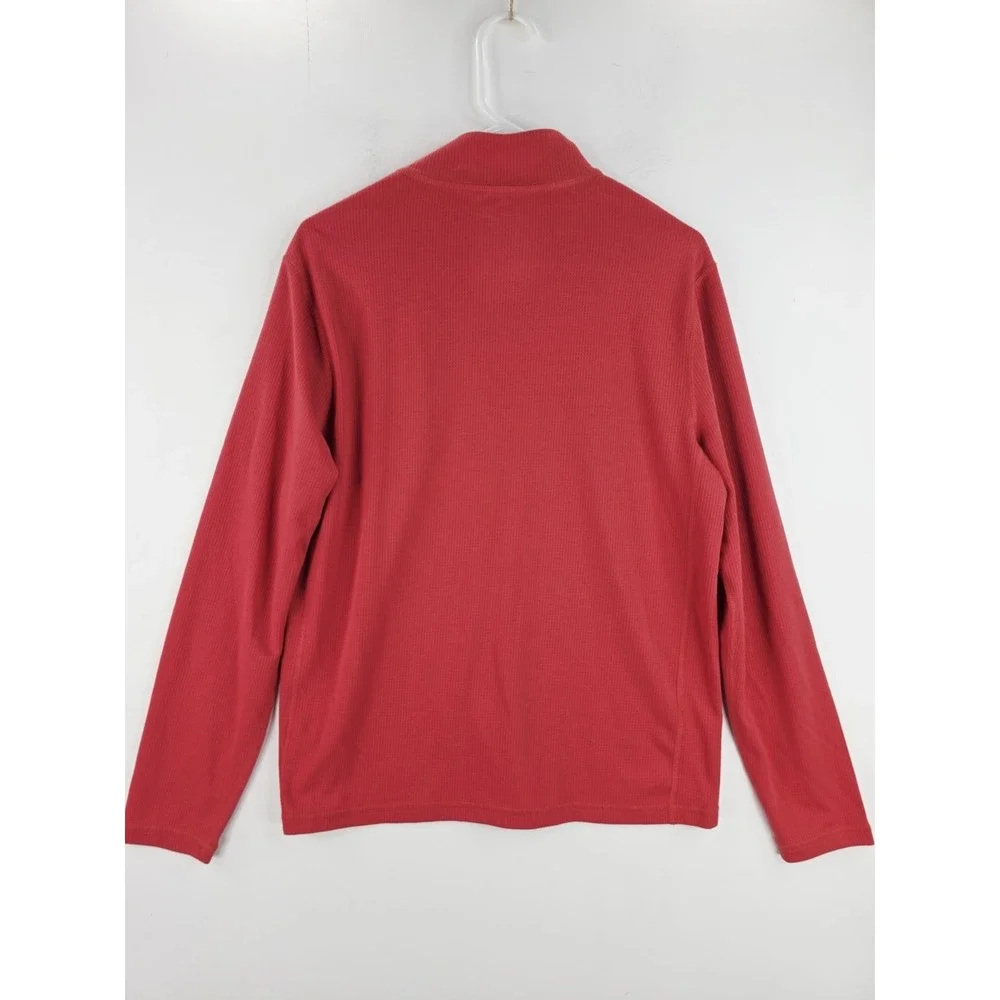 J Crew Performance‎ 1/4 Zip Shirt Men's Medium Red Long Sleeve Activewear Golf